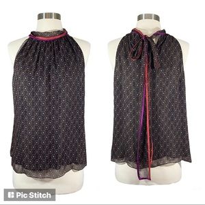 Worth Tie Neck Silk Top Sz 10 (BI)